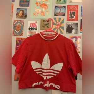 Adidas women’s crop top short sleeve, size M